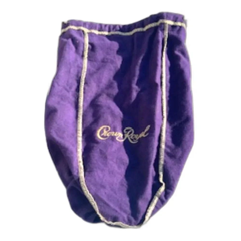 Stainless Steel Flask . Purple . Removable Suede Sleeve . Crown Royal New w/ Bag